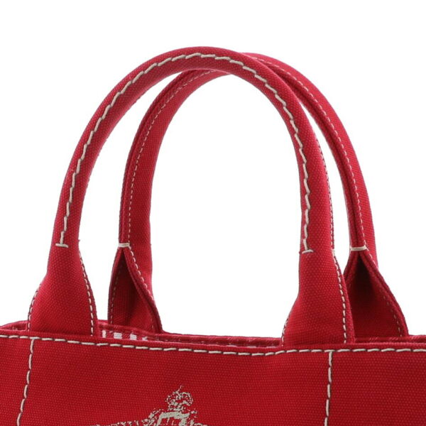 1240005023617 3 Prada Canapa Mini 2way Tote Bag Red