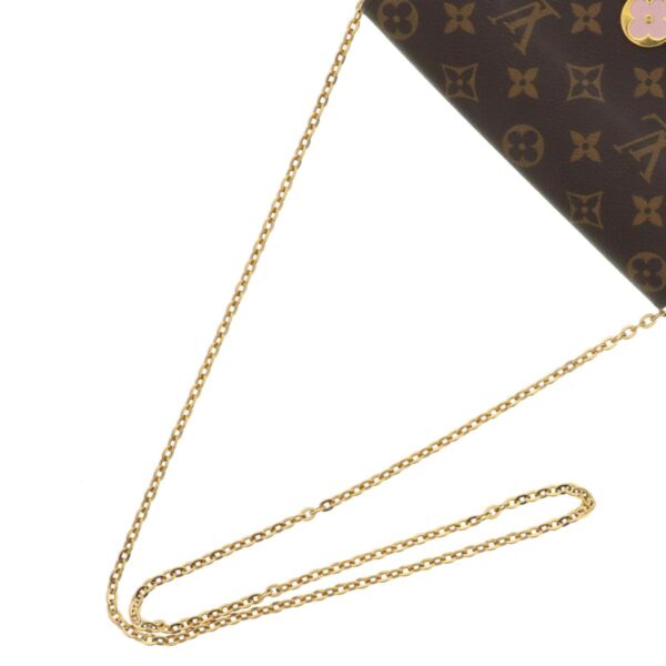 1240005025721 6 2 Louis Vuitton Portfolio Floral Wallet Chain Monogram Brown Pink