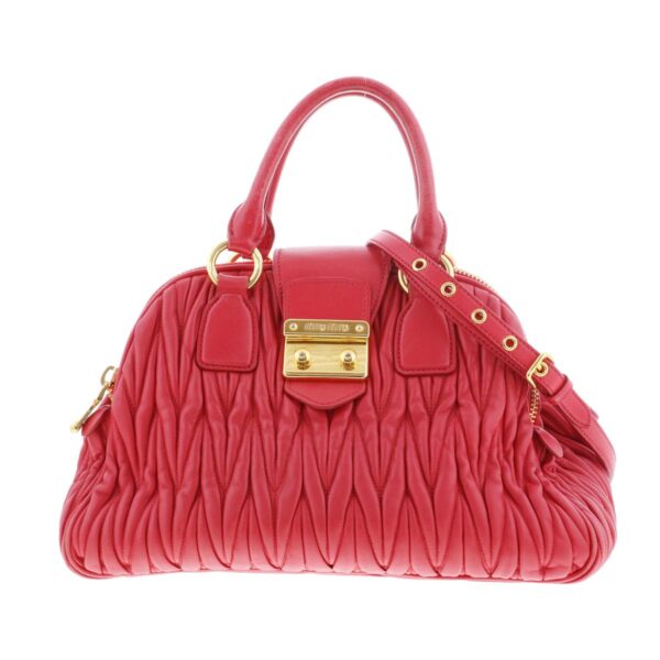 1240005025739 1 Miu Miu Materasse 2way Shoulder Bag Red