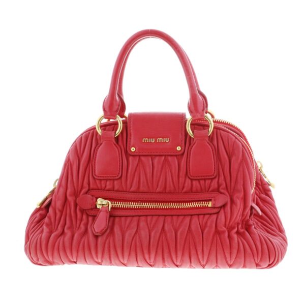 1240005025739 4 Miu Miu Materasse 2way Shoulder Bag Red