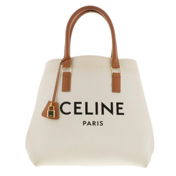 1240005026090 1 Celine Horizontal Cover Logoto Tote Bag Ivory