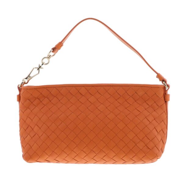 1240005027131 1 Bottega Veneta Intreccio Accessory Pouch Orange