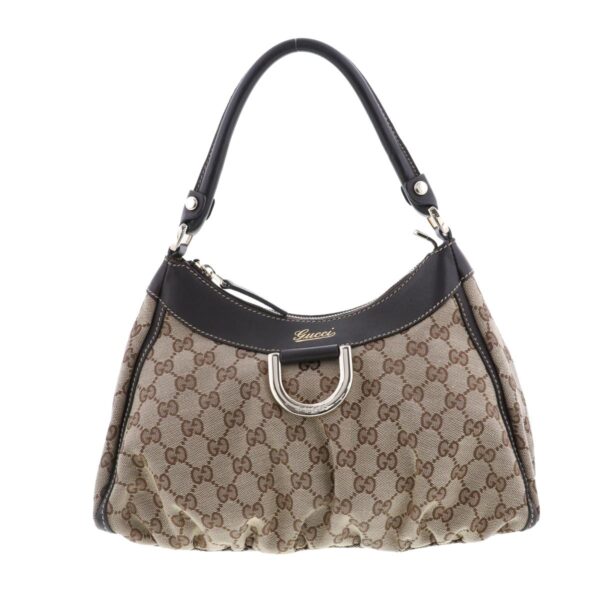 1240005027610 1 Gucci GG Canvas Shoulder Bag Abbey Line Brown