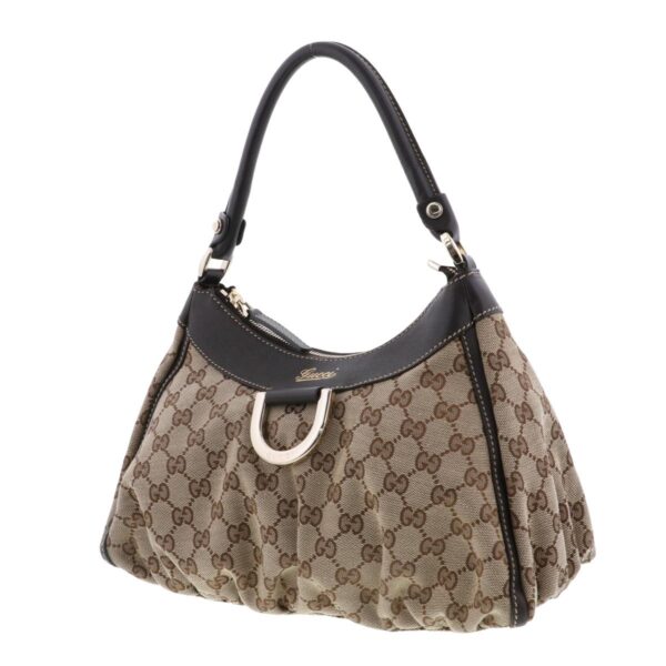 1240005027610 2 Gucci GG Canvas Shoulder Bag Abbey Line Brown