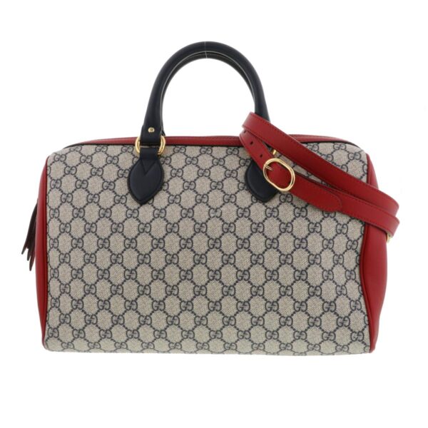 1240005027996 1 Gucci GG Supreme 2WAY Bag Beige Red Navy