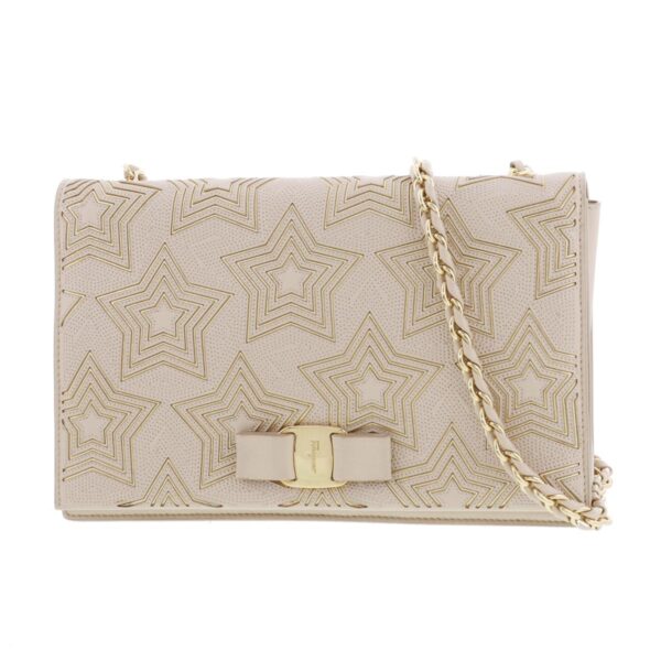 1240005028241 1 Salvatore Ferragamo Genie Stars Crossbody Bag Beige