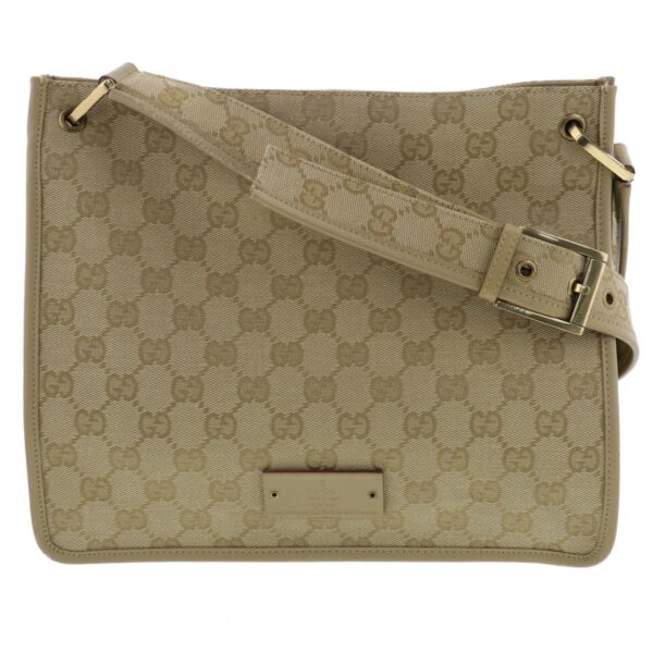 1240005029009 1 Gucci GG Canvas Square Shoulder Bag Khaki