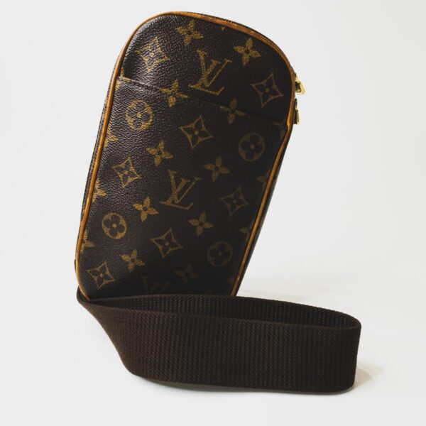 1240007003702 1 1 Louis Vuitton Pochette Gange Monogram Canvas Waist Bag Brown