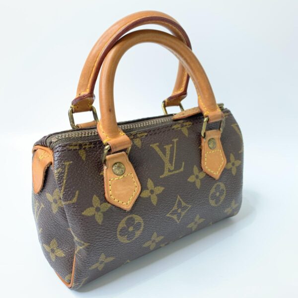 1240007004577 3 Louis Vuitton Mini Speedy Monogram Canvas Handbag Brown