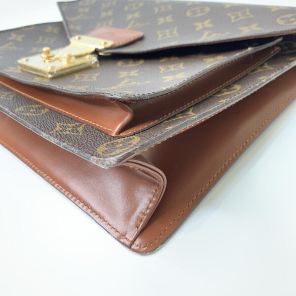 1240007004595 6 Louis Vuitton Monceau Monogram Canvas Clutch Bag Brown