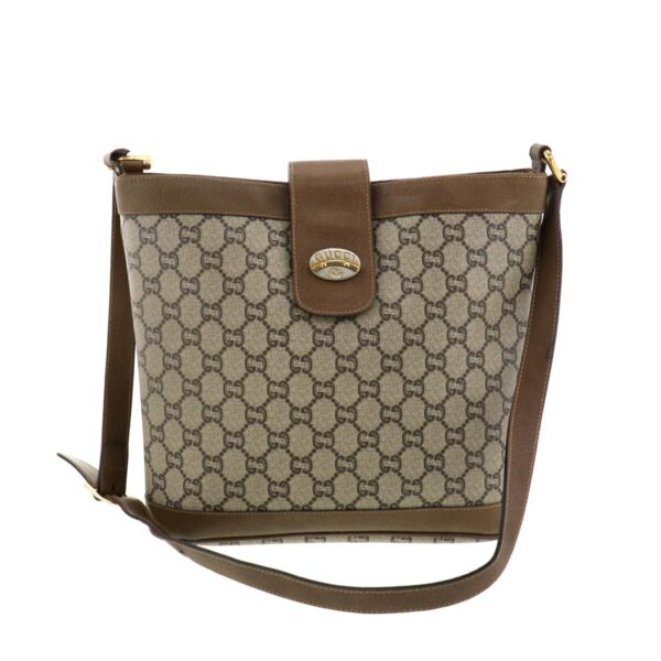 1240007006366 1 Gucci GG Plus Long Shoulder Bag Khaki Brown