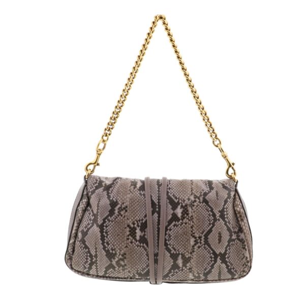 1240007007561 3 Gucci Python Bamboo Chain Shoulder Bag Brown