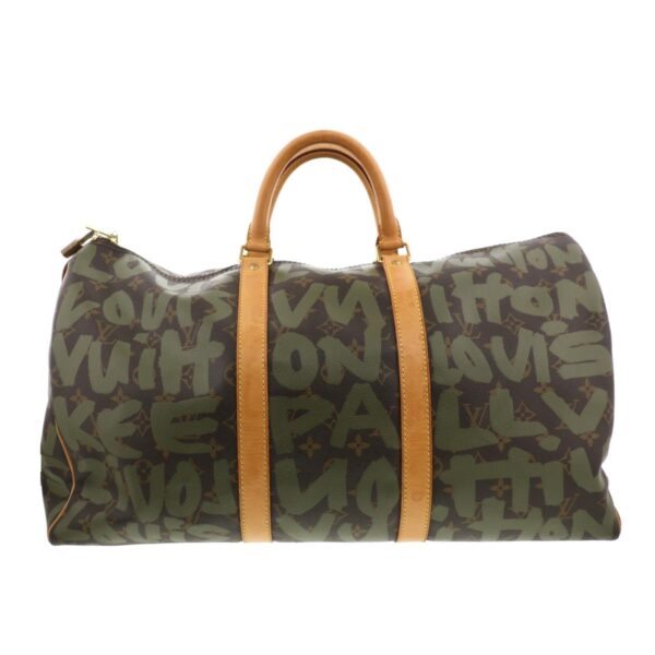 1240007008024 1 Louis Vuitton Keepall 50 Bag Graffiti Khaki