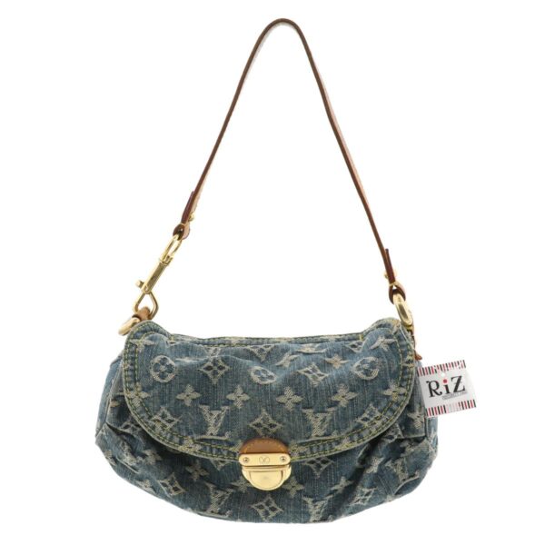 1240007009179 1 Louis Vuitton Mini Pleaty Denim Handbag Blue