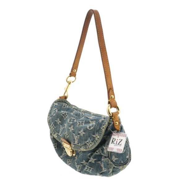 1240007009179 2 Louis Vuitton Mini Pleaty Denim Handbag Blue