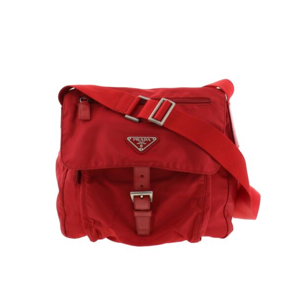 1240007009934 1 Prada Tesuto Shoulder Bag Red