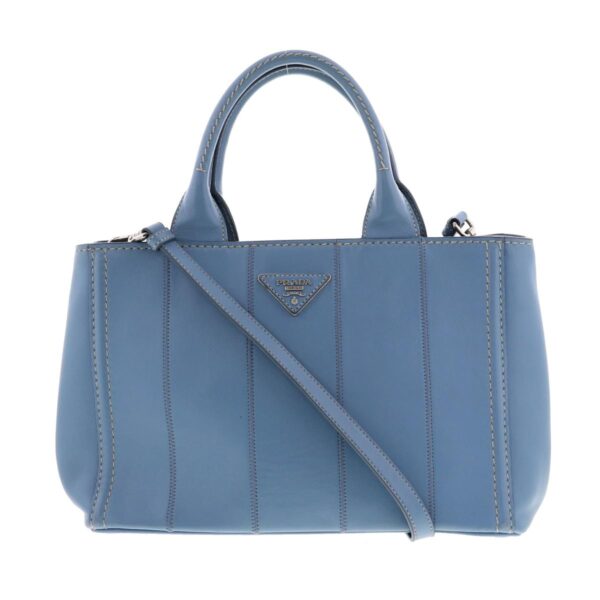 1240007013328 1 Prada Leather Canapa Tote Bag Blue