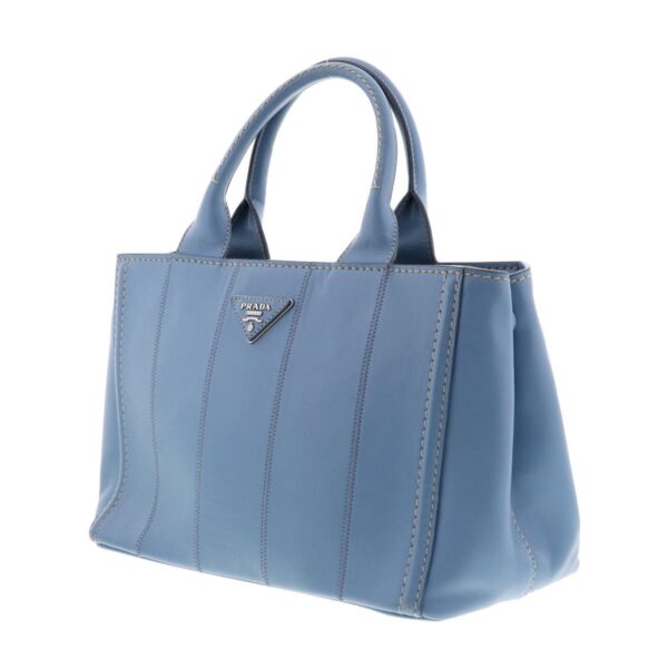 1240007013328 2 Prada Leather Canapa Tote Bag Blue