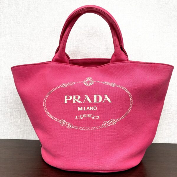 1240007014256 1 Prada Canapa Tote Bag Pink