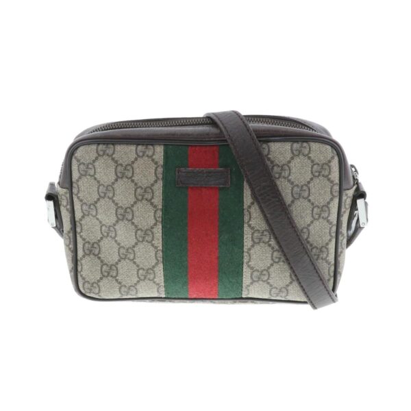 1240007015383 1 Gucci Sherry Crossbody Camera Shoulder Bag GG Plus Gray