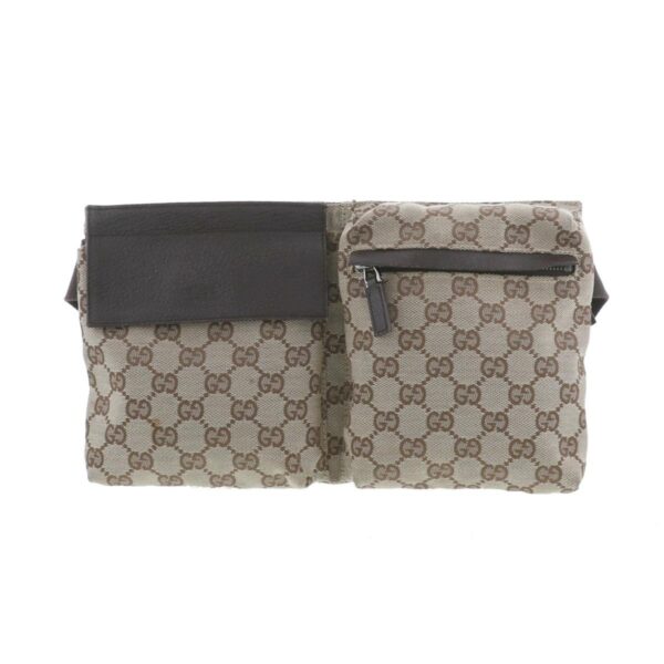 1240007016186 1 Gucci GG Canvas Waist Bag Brown