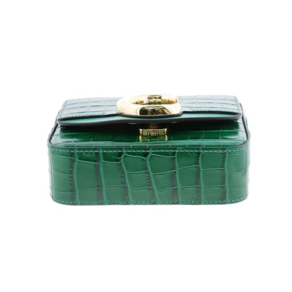 1240007017717 5 1 Chloe C Croco Embossed 2way Shoulder Bag Green