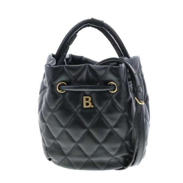 1240007020714 1 Balenciaga Quilting B Baquet Shoulder Bag Black