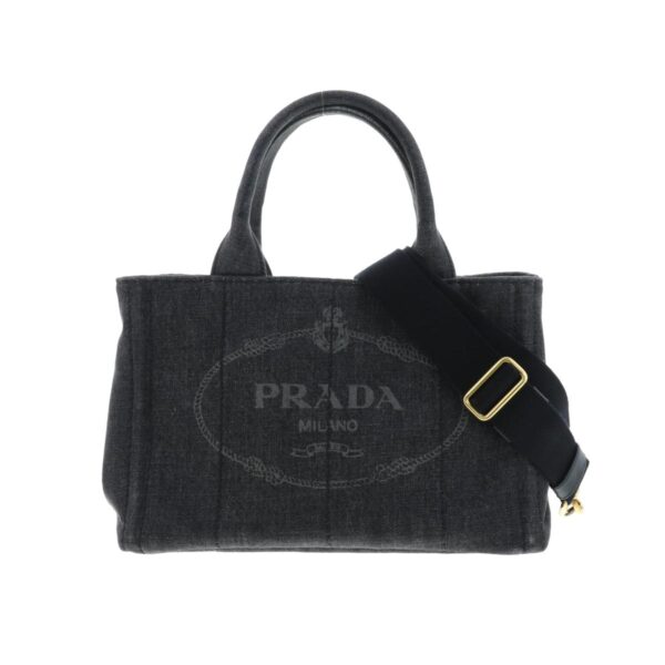 1240007020947 1 Prada Canapa Mini 2way Shoulder Bag Black