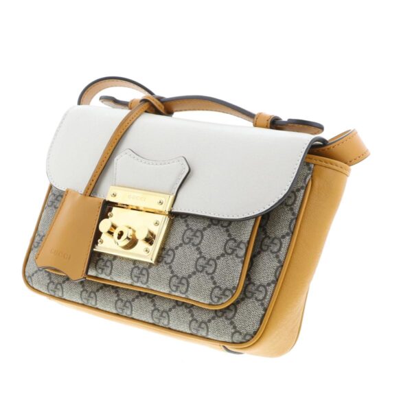 1240007020994 2 Gucci GG Supreme Padlock Shoulder Bag Beige