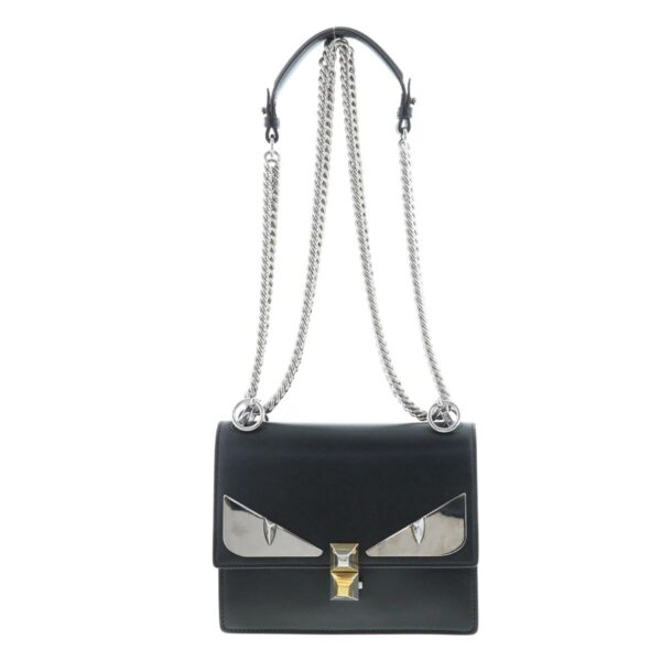 1240007021309 1 Fendi Mini Canai Studs Shoulder Bag Black