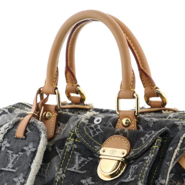 1240007021559 3 Louis Vuitton Speedy 30 Patchwork Handbag Denim Black