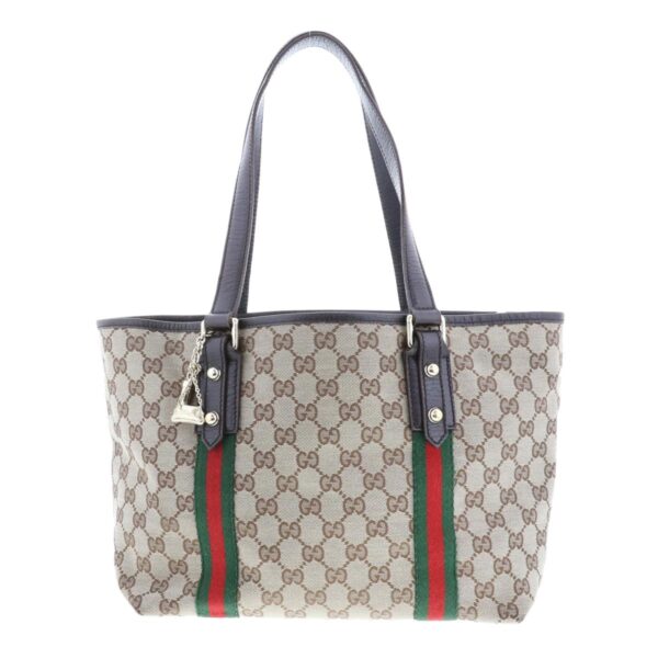 1240007021751 1 Gucci Tote Bag with Charm Sherry Line Brown