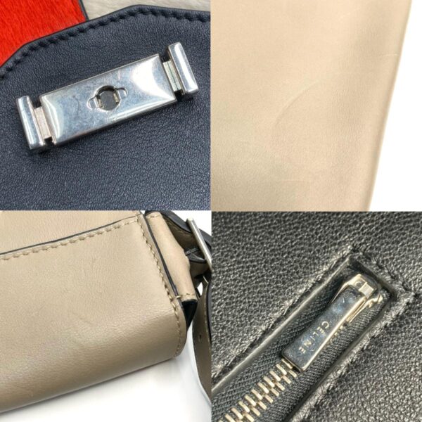 1240007022208 8 Celine Harako Leather Shoulder Bag Gray