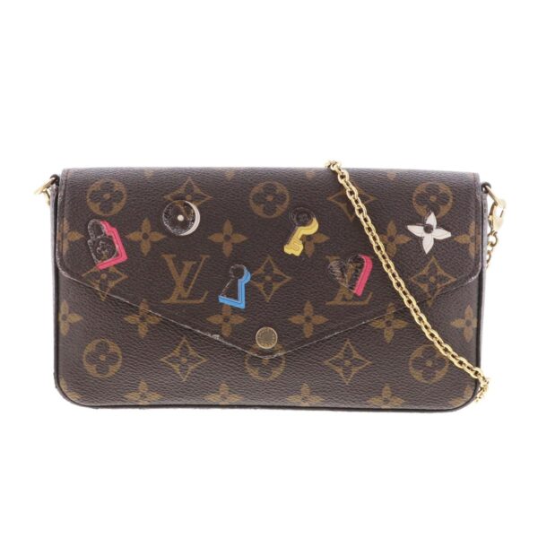 1240007022979 1 Louis Vuitton Love Lock Pochette Feliche Shoulder Bag Monogram Brown