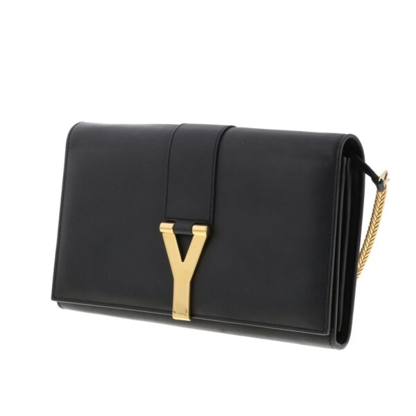 1240007024674 2 Saint Laurent Classic Y Chain Wallet Black