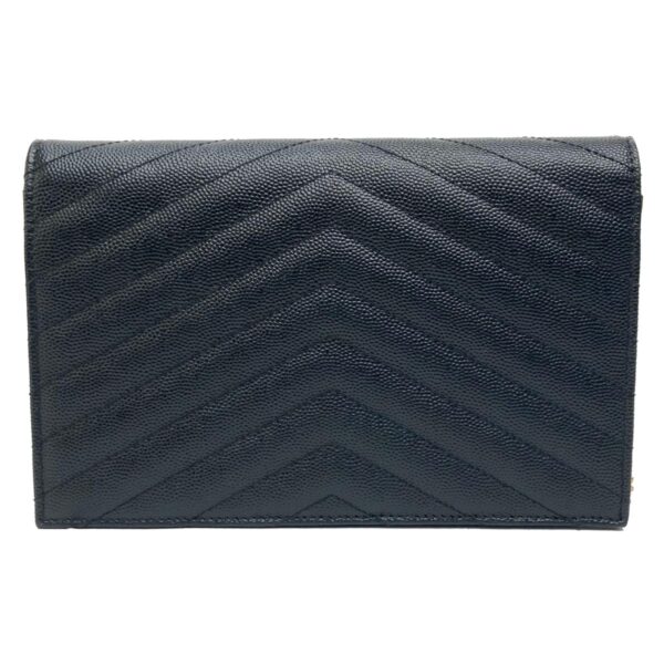 1240007025320 3 Saint Laurent Monogram Envelope Chain Wallet Black