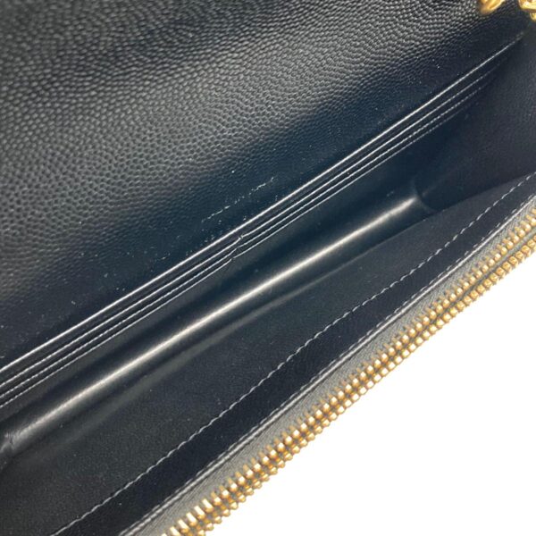 1240007025320 6 Saint Laurent Monogram Envelope Chain Wallet Black