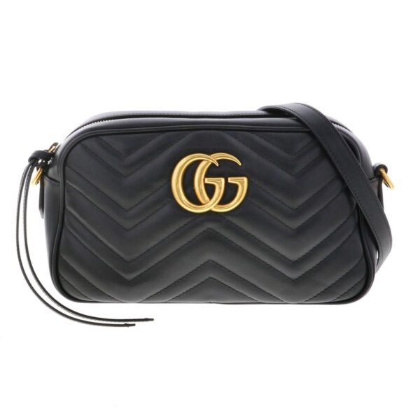 1240007025536 1 Gucci GG Marmont Quilting Shoulder Bag Black