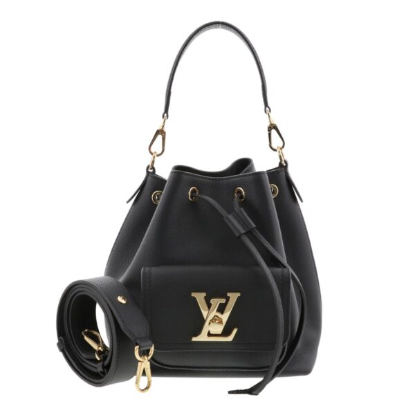 1240007026348 1 1 Louis Vuitton Lock Me Baquet NV Shoulder Bag Black