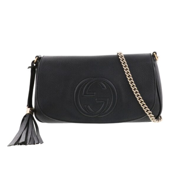 1240007027635 1 Gucci Soho Chain Shoulder Bag Black