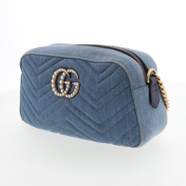 1240007027971 2 Gucci GG Marmont Denim Shoulder Bag Blue