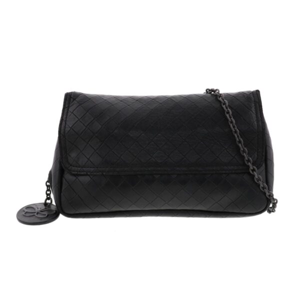 1240007028133 1 Bottega Veneta Intrecciato Mini Chain Shoulder Bag Black