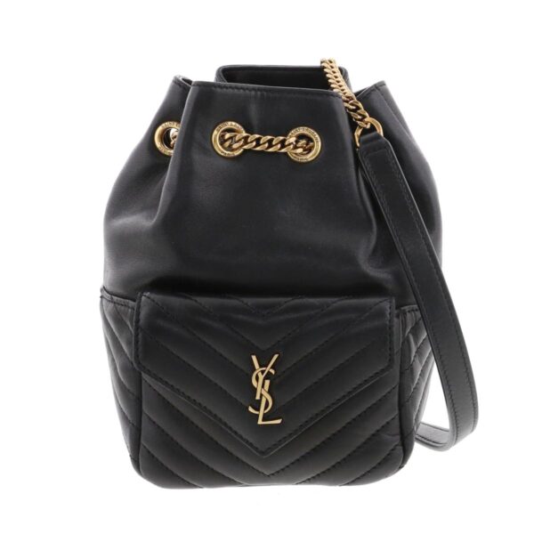 1240007028326 1 Saint Laurent Drawstring Shoulder Bag Black