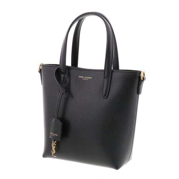 1240007028382 2 1 Saint Laurent Mini Toy Shopping Bag Black