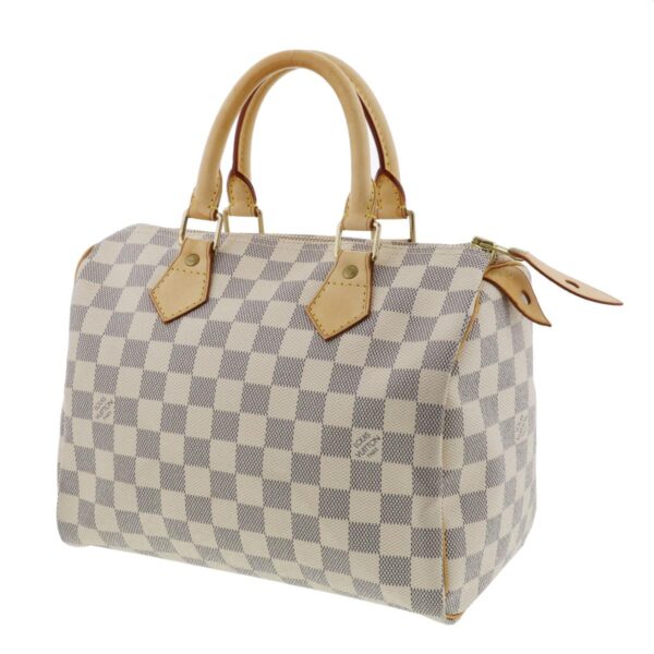 1240007028408 2 3 Louis Vuitton Speedy 25 Handbag Damier Azur White