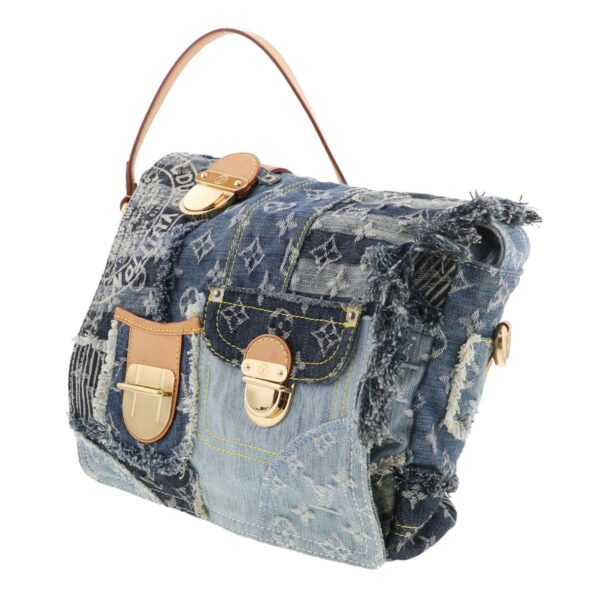 1240007029144 2 Louis Vuitton Denim Patchwork Posty Shoulder Bag Indigo