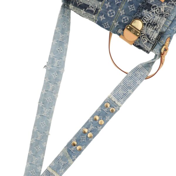 1240007029144 6 Louis Vuitton Denim Patchwork Posty Shoulder Bag Indigo