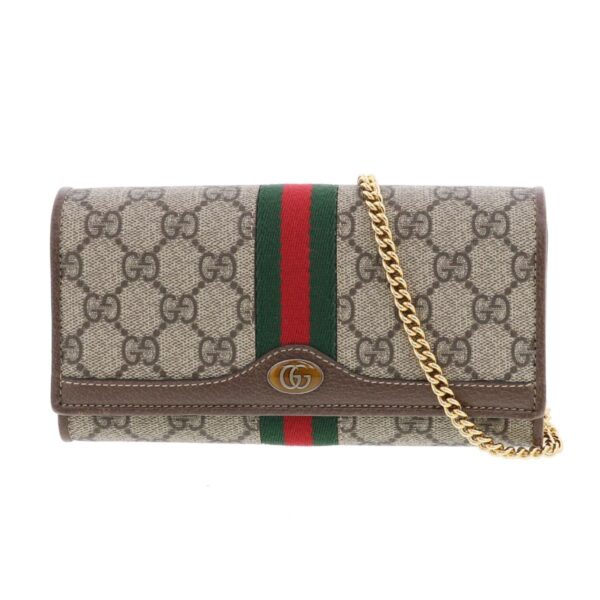 1240007030020 1 Gucci Ophidia GG Chain Wallet Brown