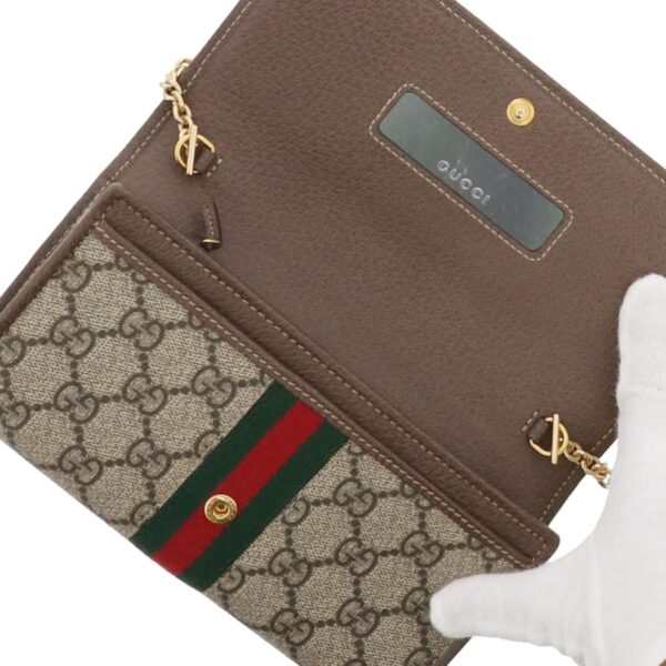 1240007030020 6 Gucci Ophidia GG Chain Wallet Brown