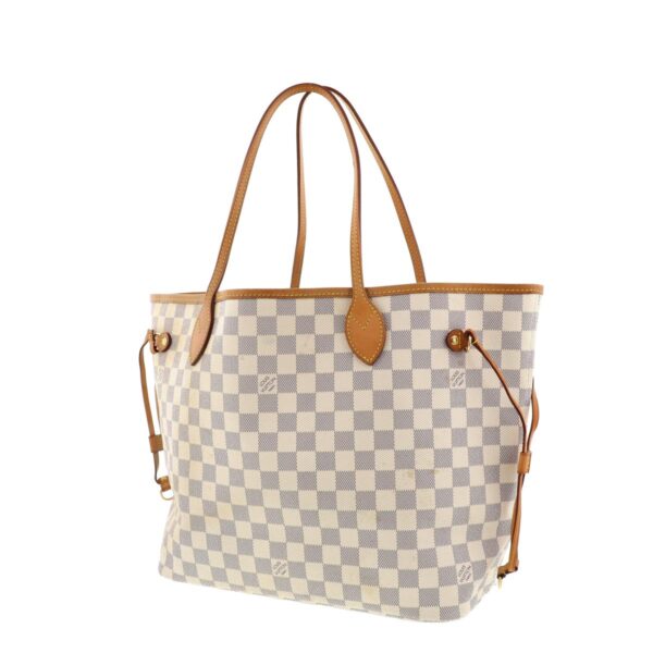 1240009000024 2 Louis Vuitton Neverfull MM Tote Bag Damier Azur White